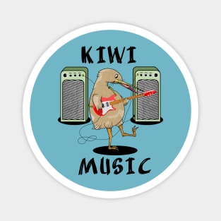 Kiwi Playing Guitar Magnet